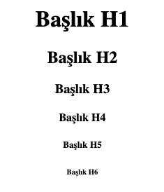 HTML Heading Etiketleri