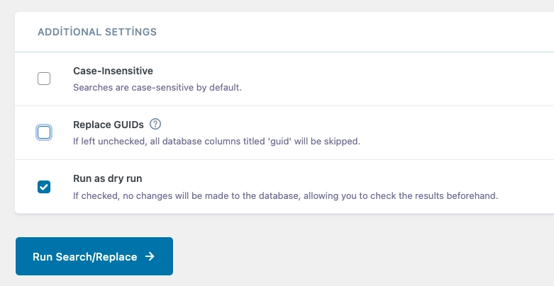 Additional Settings for Better Search Replace Plugin