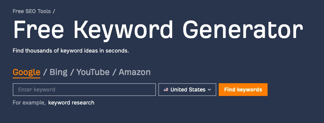Ahrefs Keyword Generator Tool