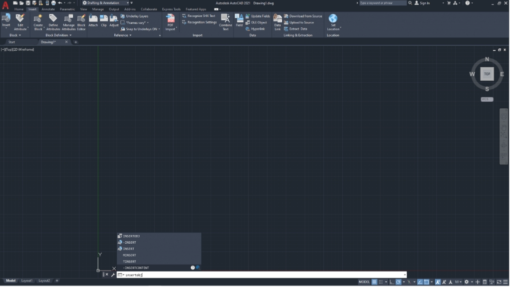 AutoCAD insertobj