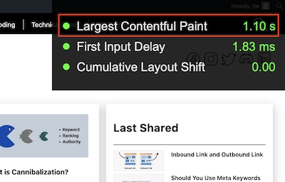 Chrome Inspect LCP Overlay