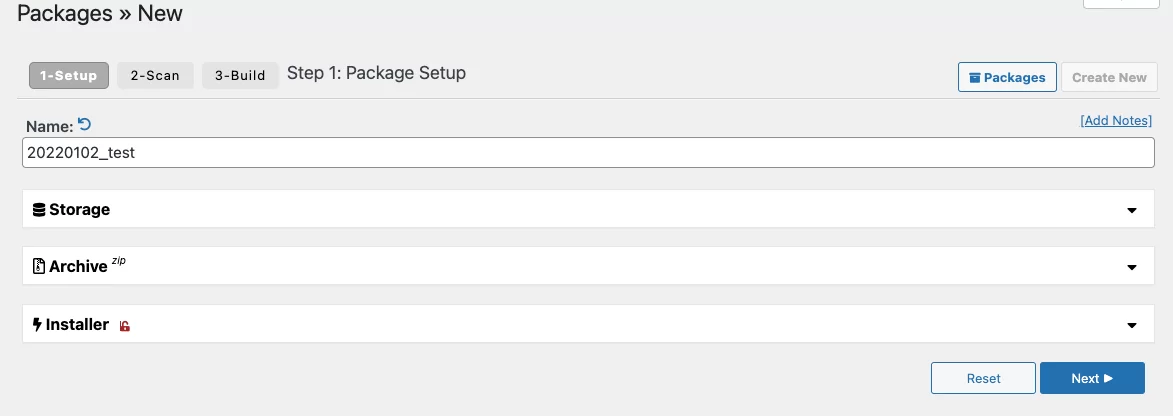 Duplicator New Packages