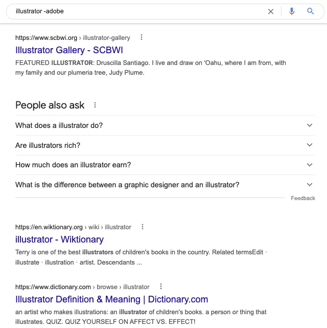 Exclude Words From Search Query