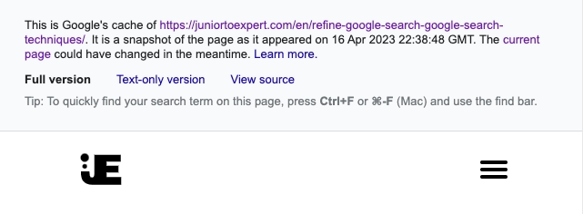 Google Cache Full Version