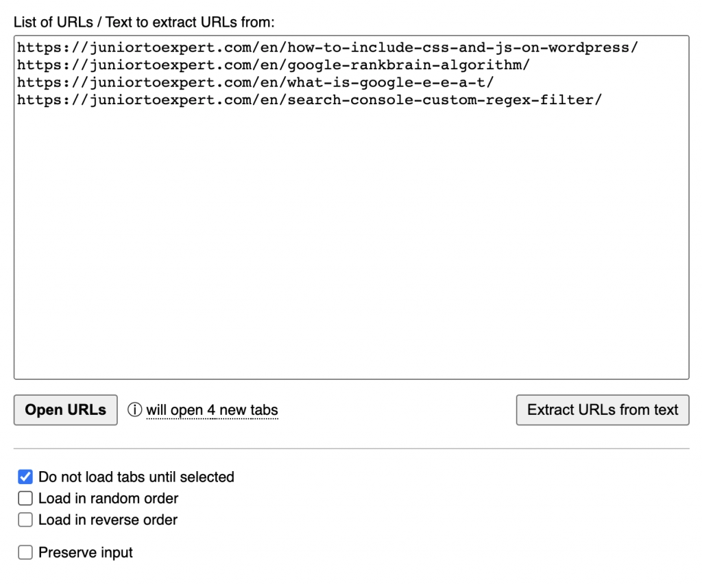 Open Multiple URLs