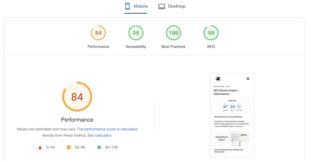 PageSpeed Insight Score SEO Tool