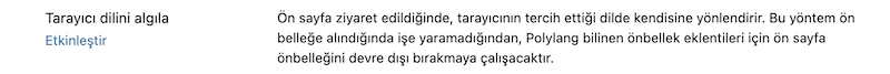 Polylang Tarayıcı Dilini Algılama