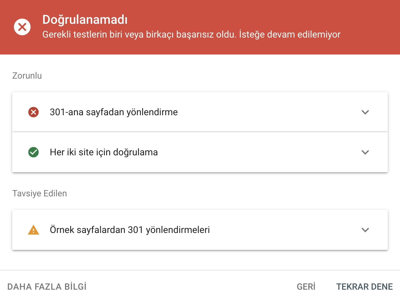 Search Console Adres Değişikliği 301