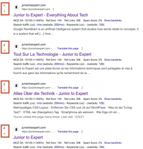 SERPTrends SEO Extension Result