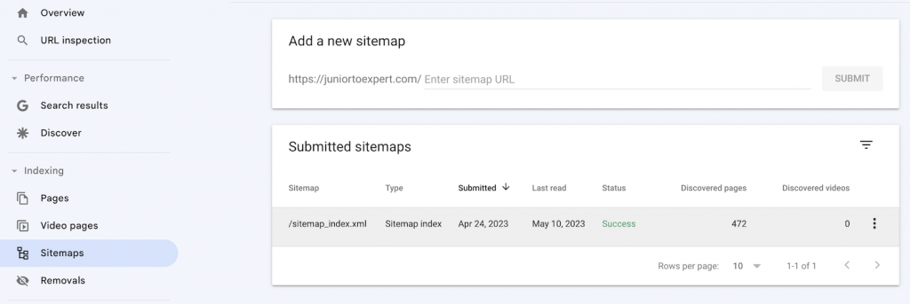 Submit Sitemap to Search Console