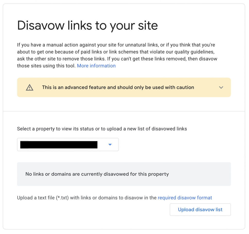 Upload Google Disavow Backlinks