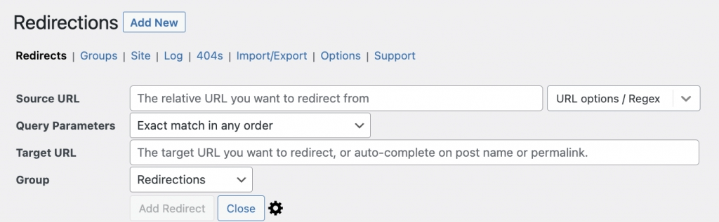 WordPress 301 Redirection