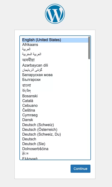 Wordpress CMS Language