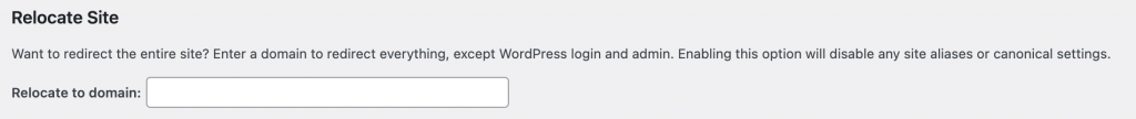 WordPress Redirection Relocate Site